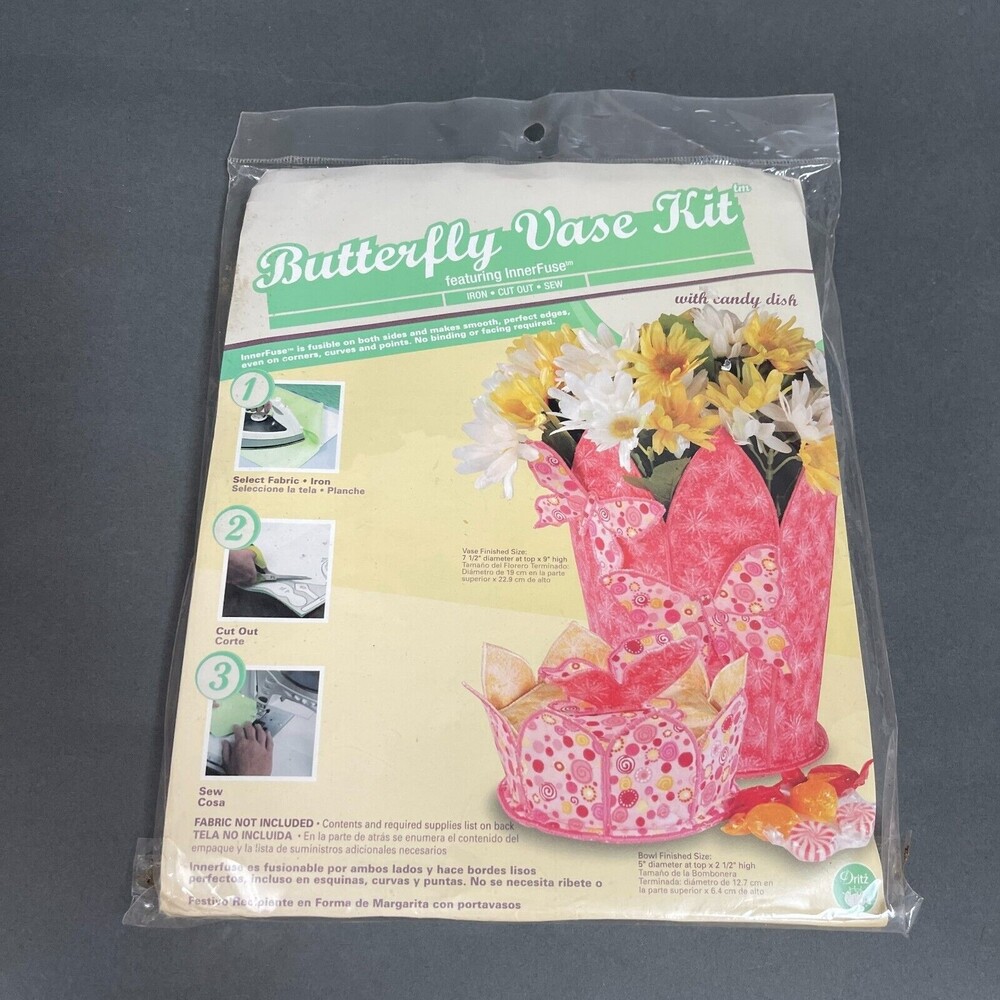 Dritz Butterfly Vase Kit with Candy Dish‎ Featuring InnerFuse